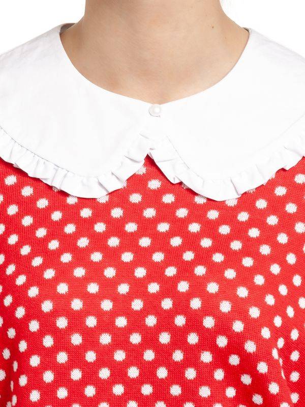 Nastrovje Potsdam Pussy Deluxe Chic Dotties Damen Strickpullover rot allover Großer Ausverkauf