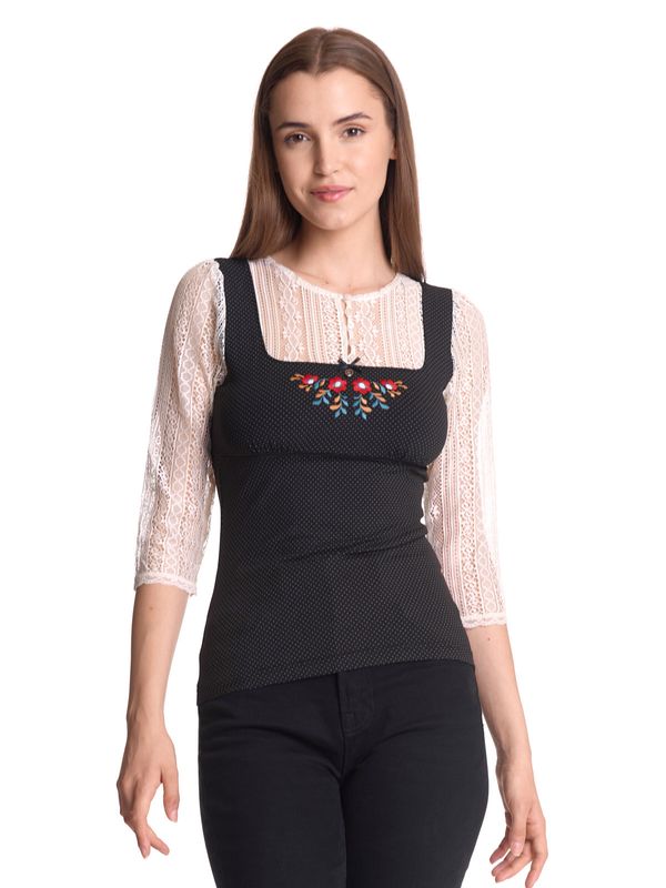 Nastrovje Potsdam Vive Maria Meadow Girl Damen 3/4-Arm-Shirt creme/schwarz allover Kostenlose Rückgabe