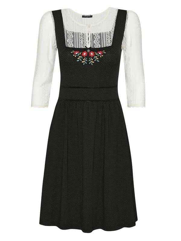 Nastrovje Potsdam Vive Maria Meadow Girl Damen A-Linien-Kleid creme/schwarz Begrenzte Freigabe