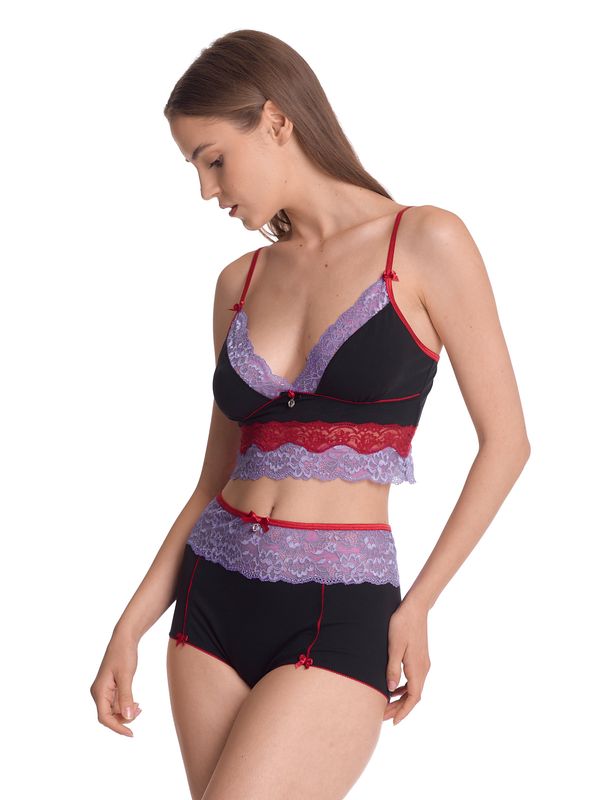 Nastrovje Potsdam Vive Maria Lavender Love Damen Wäscheset: Top mit Panty lilac/black Bis zu 65% Rabatt
