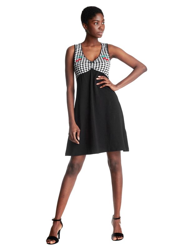 Nastrovje Potsdam Pussy Deluxe Vichy Cherry Damen A-Linien-Kleid schwarz/allover Speichern exportieren