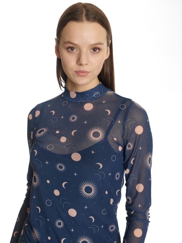 Nastrovje Potsdam Pussy Deluxe Celestial Blue Mystic Damen 2-in-1-Kleid blau allover zollfrei