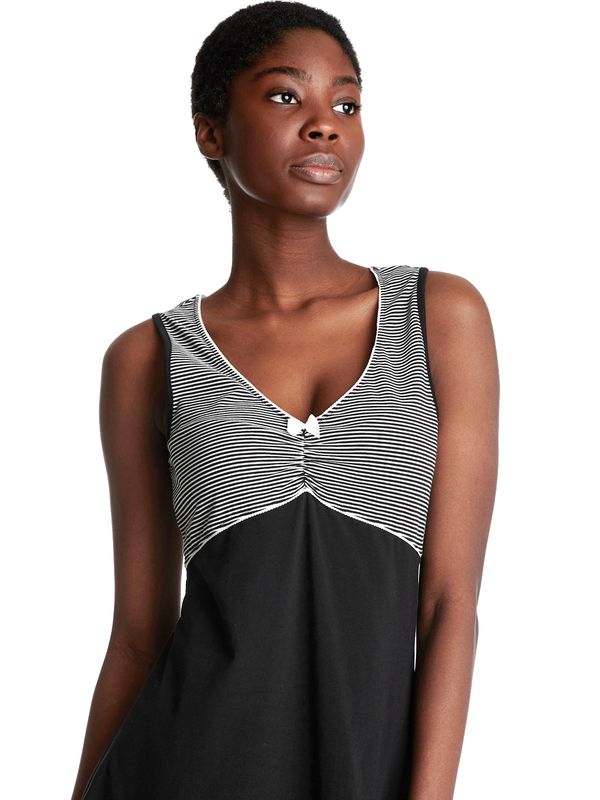 Nastrovje Potsdam Pussy Deluxe Mini Stripes Damen A-Linien-Kleid schwarz allover Online