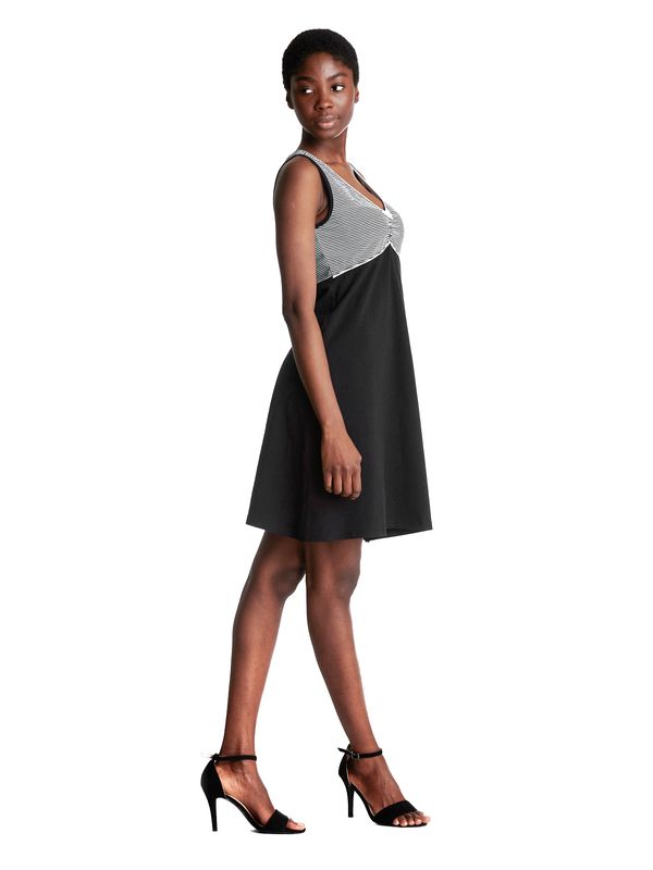 Nastrovje Potsdam Pussy Deluxe Mini Stripes Damen A-Linien-Kleid schwarz allover Online