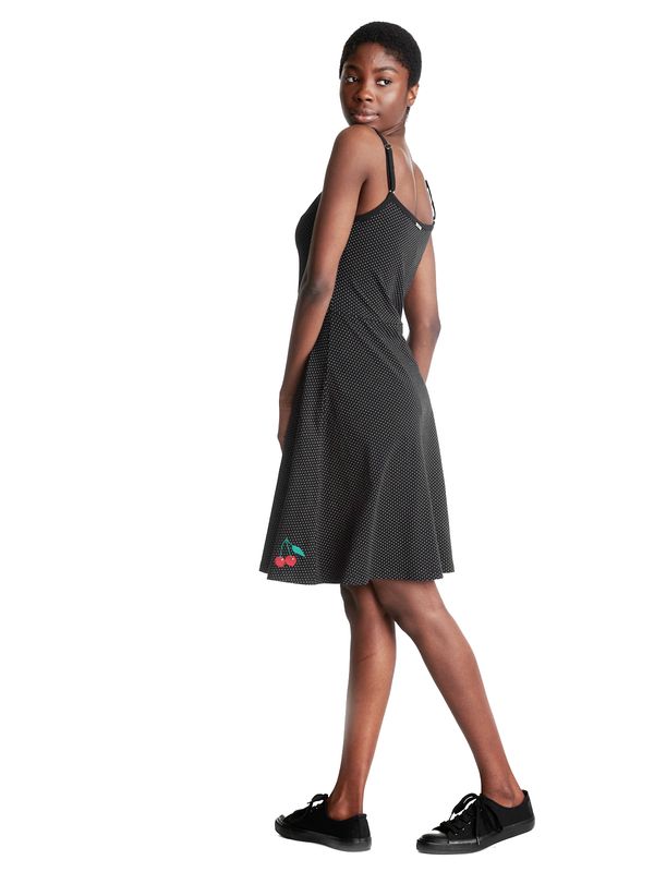 Nastrovje Potsdam Pussy Deluxe Dotties Cherry Damen Trägerkleid schwarz allover Auslauf