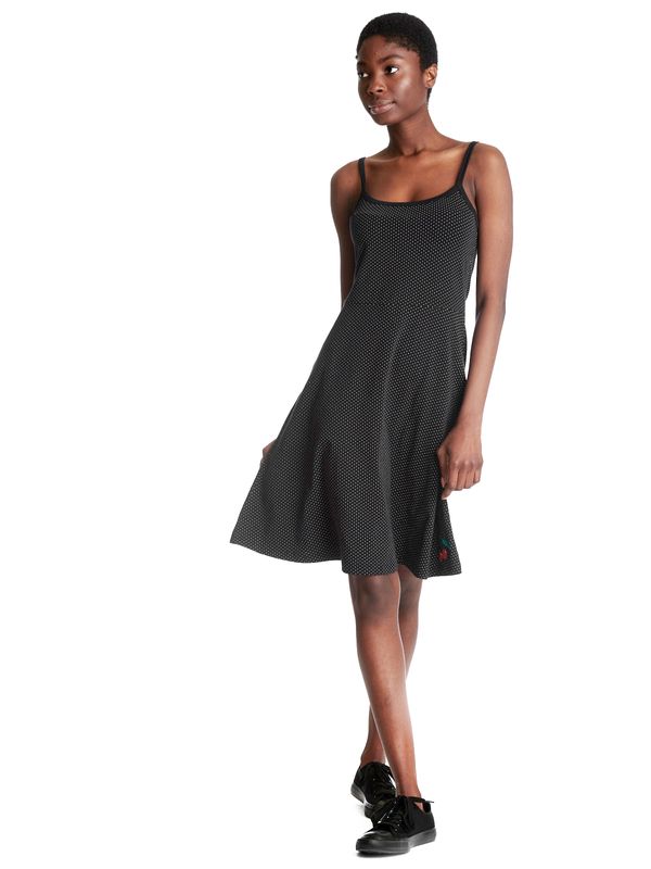 Nastrovje Potsdam Pussy Deluxe Dotties Cherry Damen Trägerkleid schwarz allover Auslauf