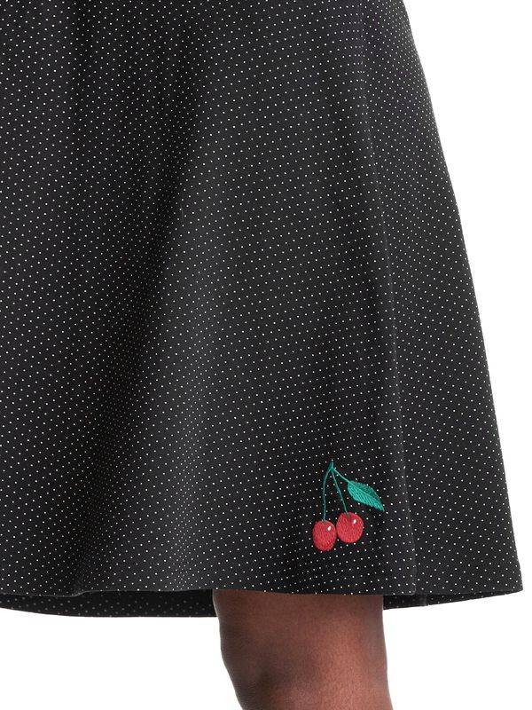 Nastrovje Potsdam Pussy Deluxe Dotties Cherry Damen Trägerkleid schwarz allover Auslauf