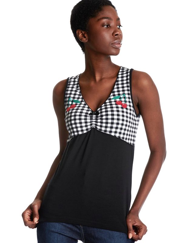 Nastrovje Potsdam Pussy Deluxe Vichy Cherry Damen Tanktop schwarz/allover Verkauf