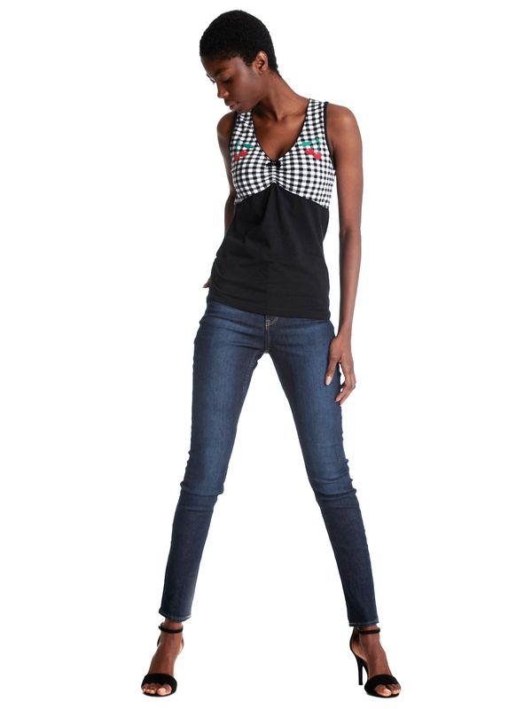 Nastrovje Potsdam Pussy Deluxe Vichy Cherry Damen Tanktop schwarz/allover Verkauf