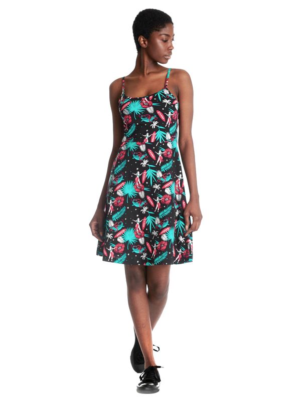 Nastrovje Potsdam Pussy Deluxe Aloha Damen Trägerkleid schwarz/allover Hotsell
