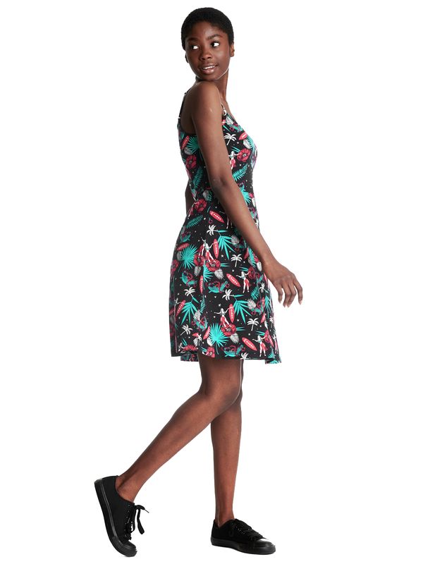 Nastrovje Potsdam Pussy Deluxe Aloha Damen Trägerkleid schwarz/allover Hotsell