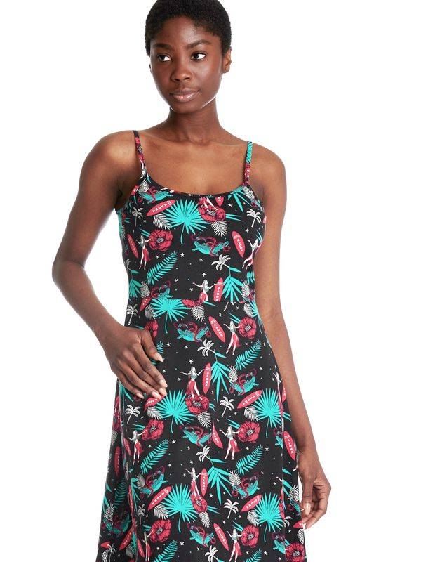 Nastrovje Potsdam Pussy Deluxe Aloha Damen Trägerkleid schwarz/allover Hotsell