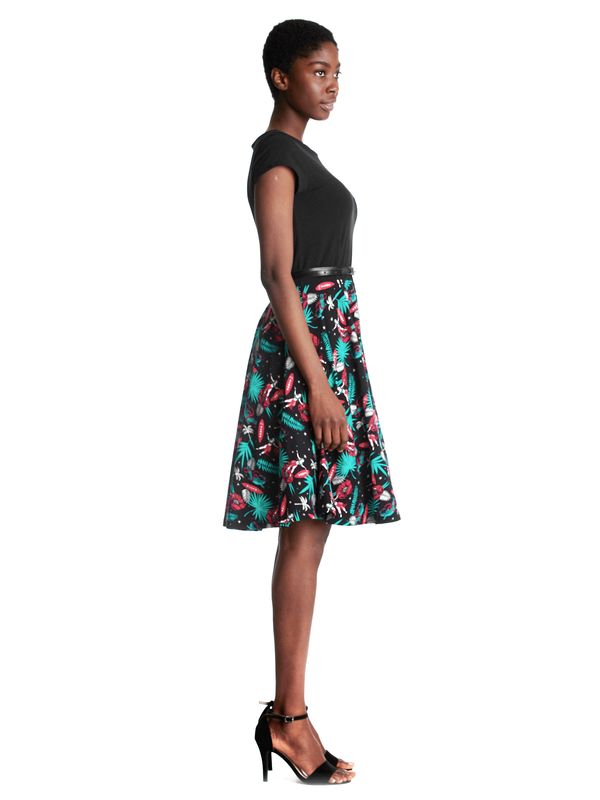 Nastrovje Potsdam Pussy Deluxe Aloha Damen Petticoat-Kleid schwarz/allover im Angebot