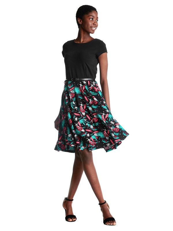 Nastrovje Potsdam Pussy Deluxe Aloha Damen Petticoat-Kleid schwarz/allover im Angebot