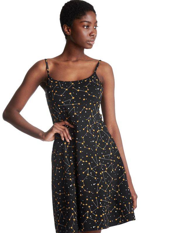 Nastrovje Potsdam Pussy Deluxe Celestial Stars Damen Trägerkleid schwarz allover Günstiger Verkauf