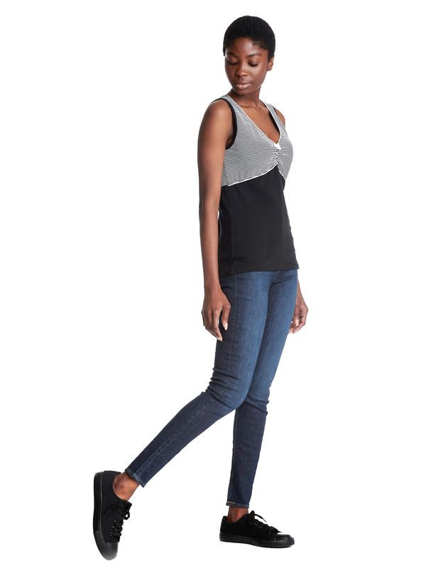 Nastrovje Potsdam Pussy Deluxe Mini Stripes Damen Tanktop schwarz allover Fabrikverkauf