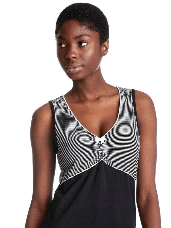 Nastrovje Potsdam Pussy Deluxe Mini Stripes Damen Tanktop schwarz allover Fabrikverkauf
