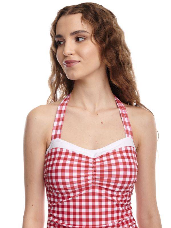 Nastrovje Potsdam Pussy Deluxe Red Plaid Damen Badeanzug rot allover Online Shopping