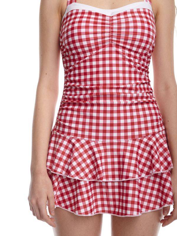 Nastrovje Potsdam Pussy Deluxe Red Plaid Damen Badeanzug rot allover Online Shopping