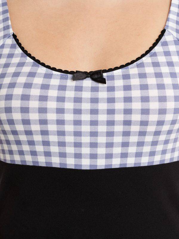 Nastrovje Potsdam Pussy Deluxe Blue Plaid Evie Damen T-Shirt schwarz/blau Exklusivangebot