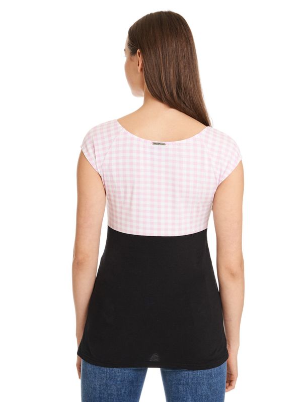 Nastrovje Potsdam Pussy Deluxe Lightpink Plaid Evie Damen T-Shirt schwarz/lightpink Saisonschlussverkauf