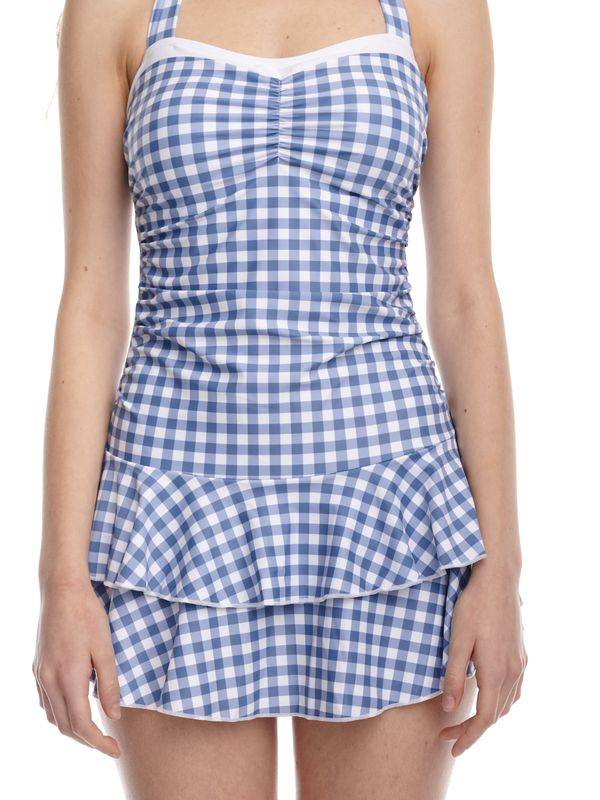Nastrovje Potsdam Pussy Deluxe Blue Plaid Damen Badeanzug blau allover Cyber Monday