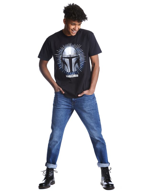 Nastrovje Potsdam The Mandalorian Warrior Herren T-Shirt schwarz Kostenlose Rückgabe