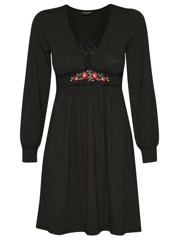 Nastrovje Potsdam Vive Maria Meadow Love Damen A-Linien-Kleid schwarz allover Neueste Stile