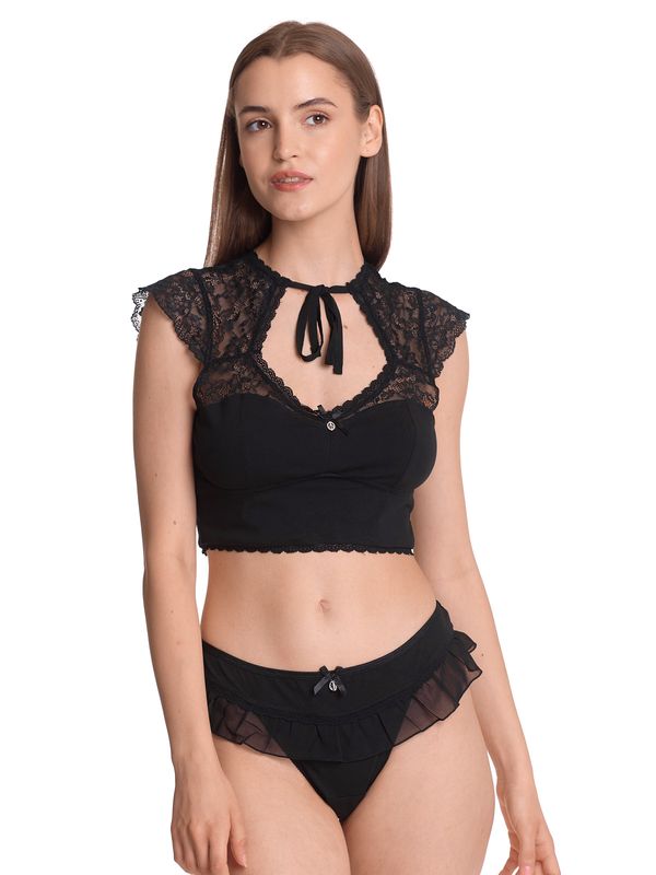 Nastrovje Potsdam Vive Maria Ladylove Damen Wäscheset: Top mit Slip schwarz Letzter Tag