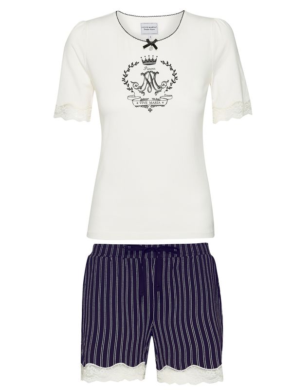 Nastrovje Potsdam Vive Maria My Princess Damen Pyjama creme/schwarz allover Sonderangebot der Fabrik