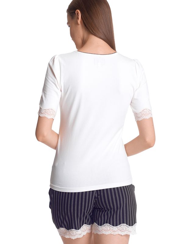 Nastrovje Potsdam Vive Maria My Princess Damen Pyjama creme/schwarz allover Sonderangebot der Fabrik