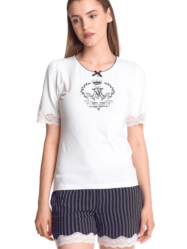Nastrovje Potsdam Vive Maria My Princess Damen Pyjama creme/schwarz allover Sonderangebot der Fabrik