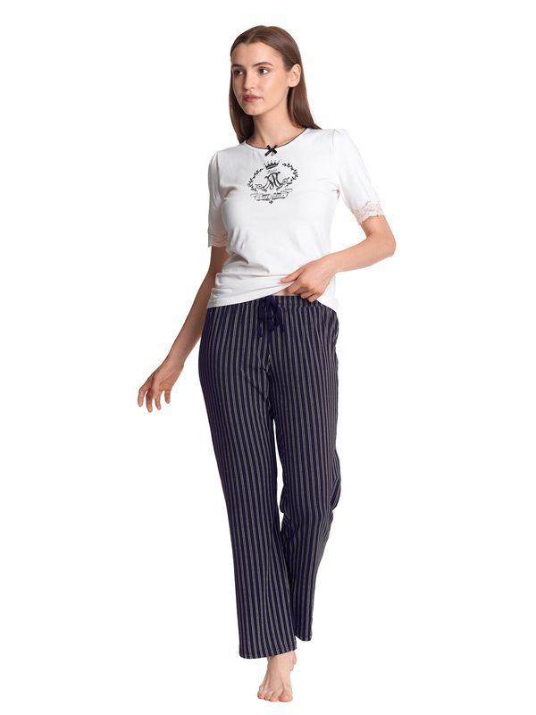 Nastrovje Potsdam Vive Maria Like A Princess Damen Pyjama creme/schwarz allover Bis zu 55% Rabatt