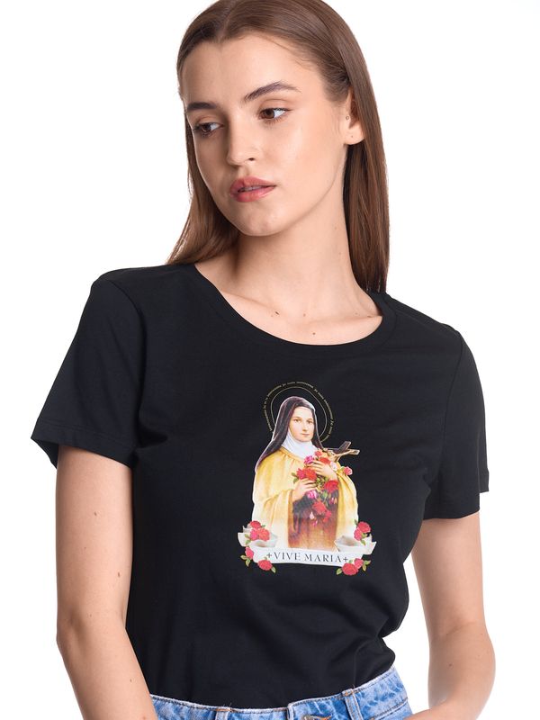 Nastrovje Potsdam Vive Maria Holy Therese Damen T-Shirt schwarz Nur noch ein Tag übrig