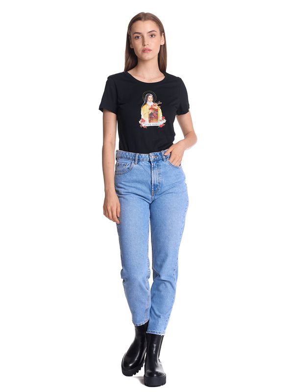 Nastrovje Potsdam Vive Maria Holy Therese Damen T-Shirt schwarz Nur noch ein Tag übrig
