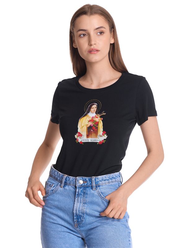 Nastrovje Potsdam Vive Maria Holy Therese Damen T-Shirt schwarz Nur noch ein Tag übrig