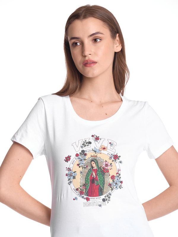 Nastrovje Potsdam Vive Maria College Maria Damen T-Shirt weiss Fabrikladen