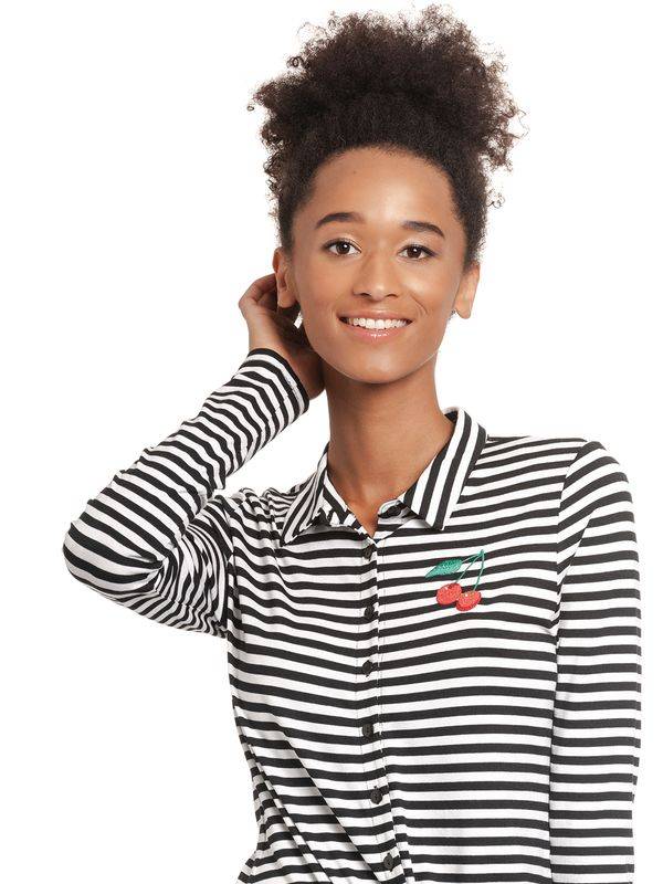 Nastrovje Potsdam Pussy Deluxe Stripes Damen Langarmbluse schwarz/weiß 50% Rabatt für begrenzte Zeit
