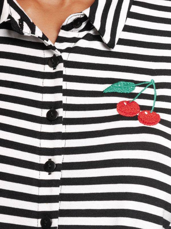 Nastrovje Potsdam Pussy Deluxe Stripes Damen Langarmbluse schwarz/weiß 50% Rabatt für begrenzte Zeit