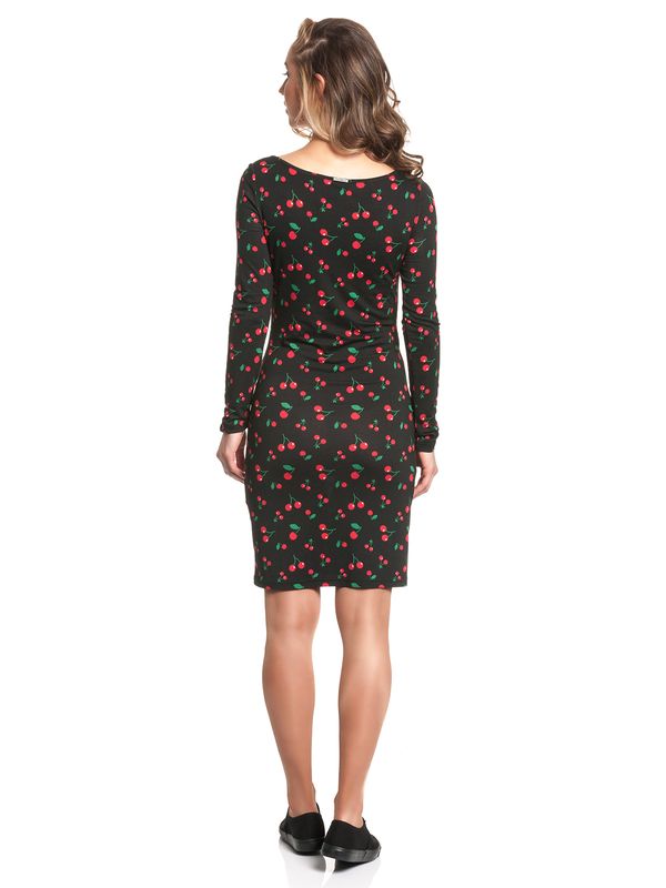 Nastrovje Potsdam Pussy Deluxe Cherries Slim Damen Sweatkleid schwarz allover Online