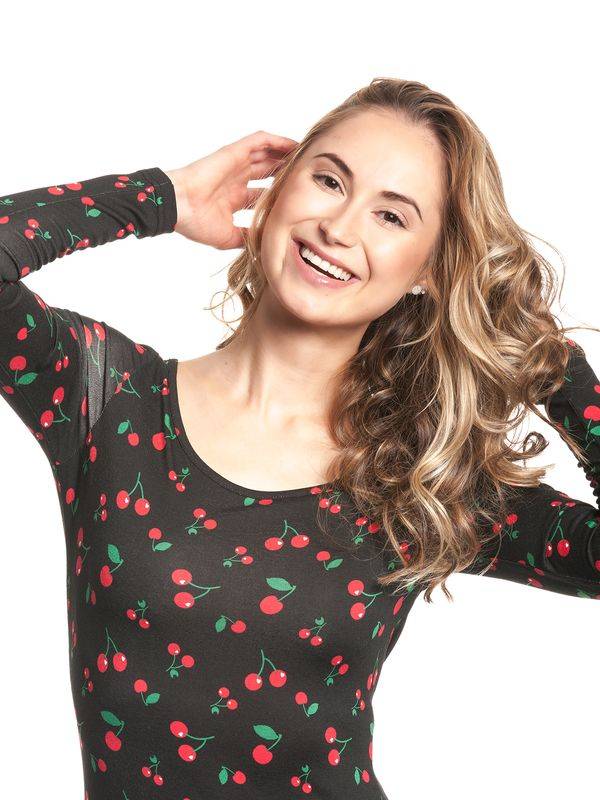 Nastrovje Potsdam Pussy Deluxe Cherries Slim Damen Sweatkleid schwarz allover Online