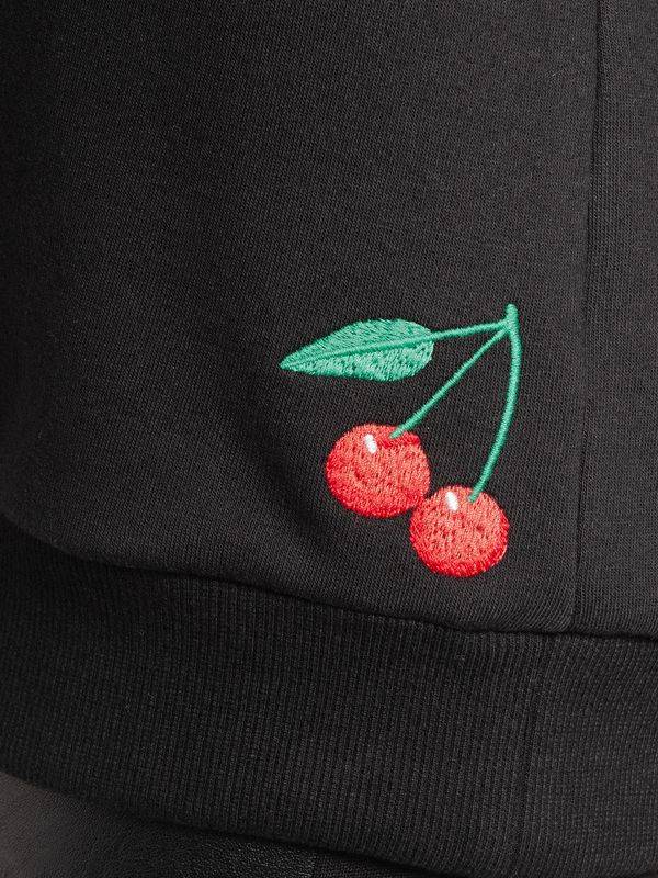Nastrovje Potsdam Pussy Deluxe Cherries Damen Kapuzensweatshirt schwarz allover Auslauf