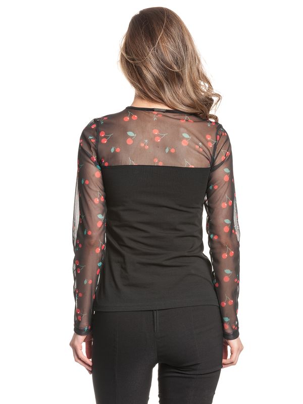 Nastrovje Potsdam Pussy Deluxe Cherries Damen Langarmshirt schwarz allover Verkauf