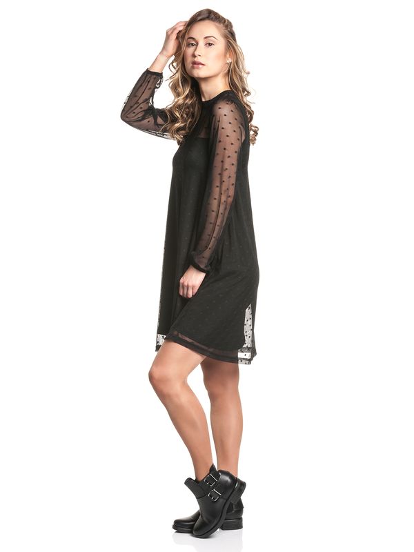 Nastrovje Potsdam Pussy Deluxe Black Dots Damen A-Linien-Kleid schwarz Hotsell