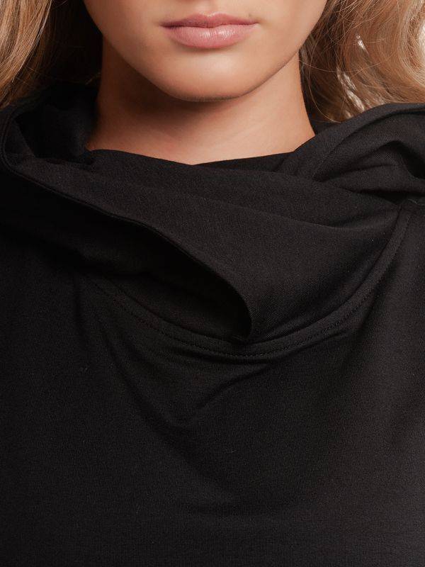 Nastrovje Potsdam Pussy Deluxe Black Dots Shawl Hooded Damen Sweatkleid schwarz im Angebot