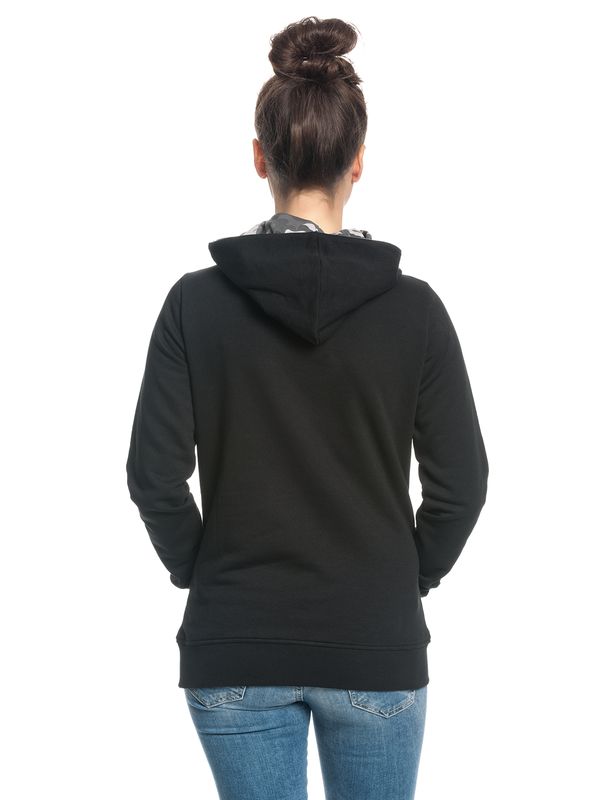 Nastrovje Potsdam Pussy Deluxe Logo Military Damen Schalkragenpullover schwarz/grau camouflage Fabrikverkauf