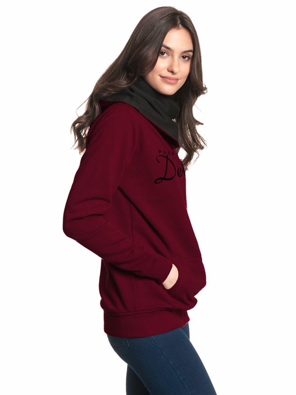 Nastrovje Potsdam Pussy Deluxe Logo Damen Schalkragenpullover rot/schwarz Meist gekauft