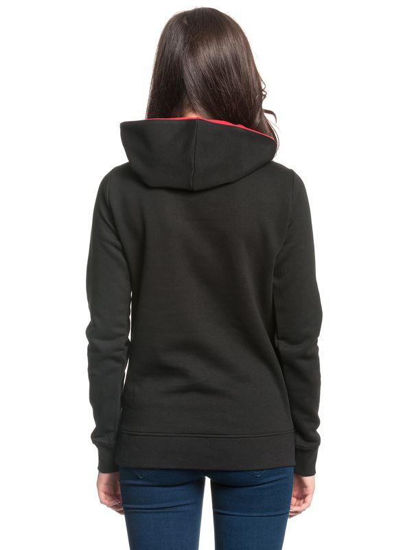 Nastrovje Potsdam Pussy Deluxe Logo Damen Schalkragenpullover schwarz/rot Blitzverkäufe