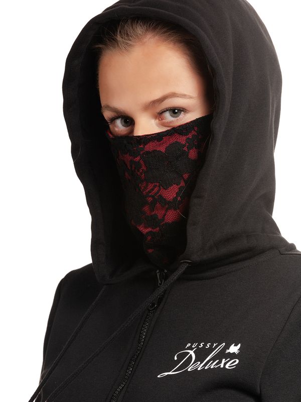 Nastrovje Potsdam Pussy Deluxe Stay Safe Lace Mask Damen Kapuzensweatjacke schwarz Limitierter Zeitrabatt