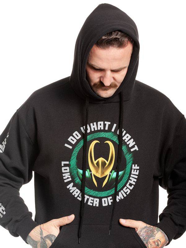 Nastrovje Potsdam Loki Master Of Mischief Herren Kapuzensweatshirt schwarz Online Shopping